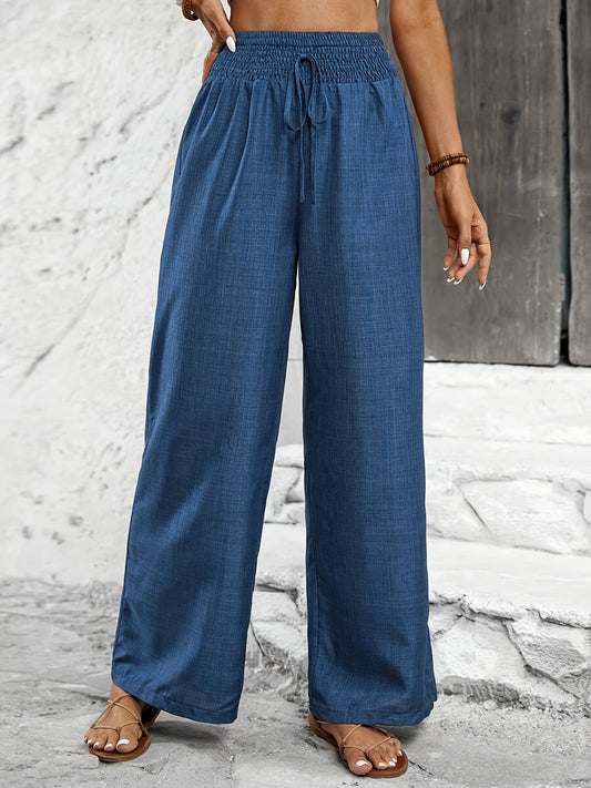 Damen Weite Freizeithose mit Elastikbund – Eleganter Stil für Alltag und Urlaub
