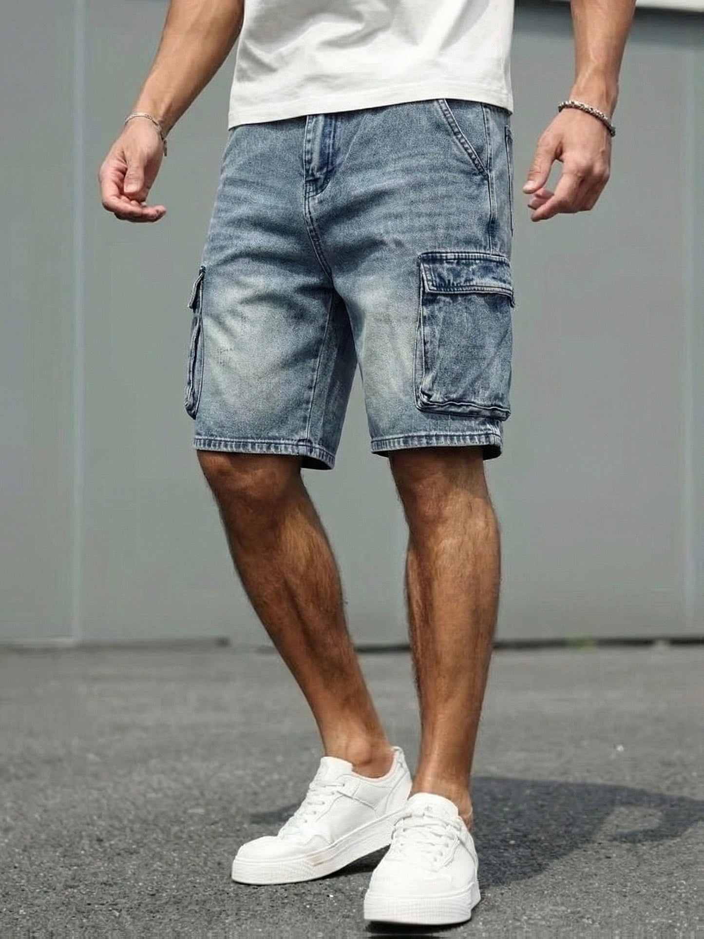 Herren Cargo Denim Shorts – Lässige Jeansshorts mit Taschen, Alltag & Freizeit