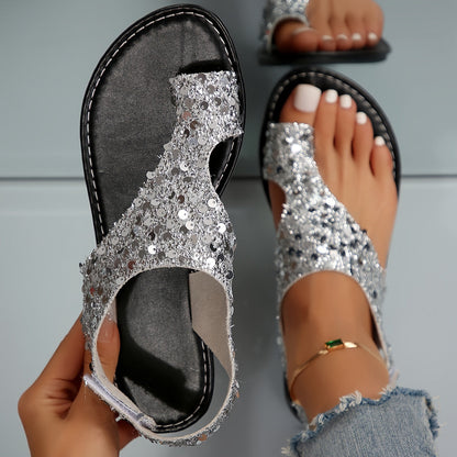 Damen Sandalen Sommer Bequem Offener Zeh Freizeit Minimalistischer Stil