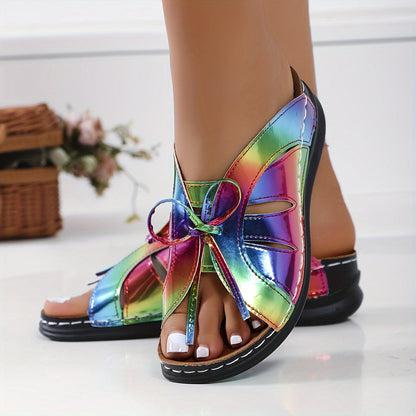 Damen Komfort-Sandalen mit Schleife – Bequeme Sommerschuhe für Alltag und Freizeit
