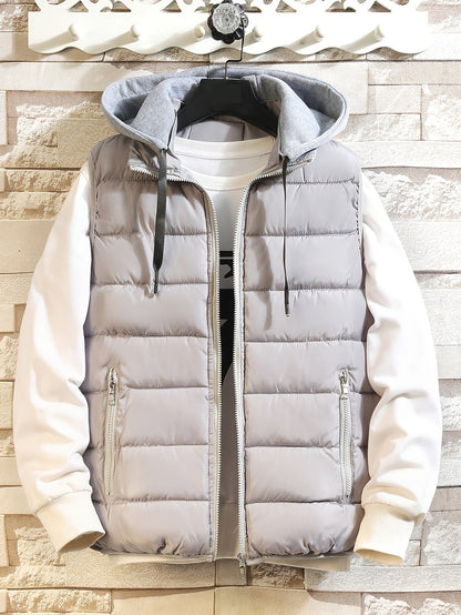 Steppweste mit Kapuze Herren/Unisex Gepolsterte Outdoor Weste Reißverschluss