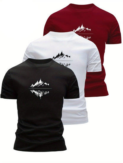 Herren T-Shirt mit Bergmotiv – Modernes Grafikshirt für Freizeit, Outdoor & Alltag