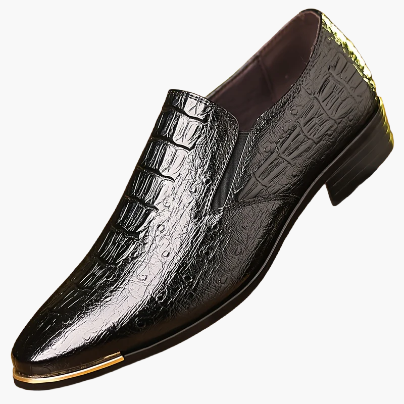Herren Business-Slipper im eleganten Kroko-Look – Formelle und stilvolle Halbschuhe