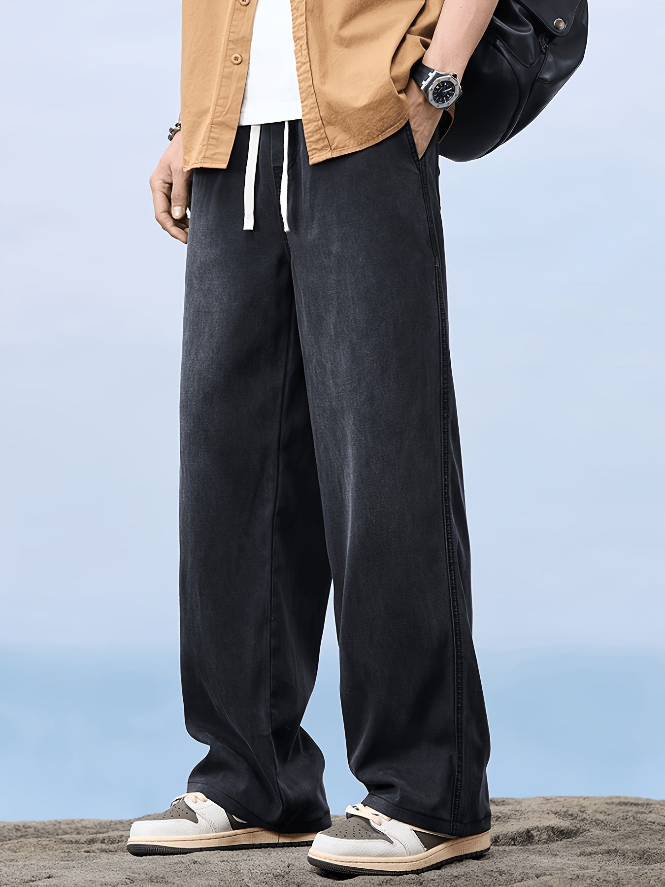 Herren Weite Jeans mit Kordelzug – Lässiger Freizeitstil für Alltag und Wochenende