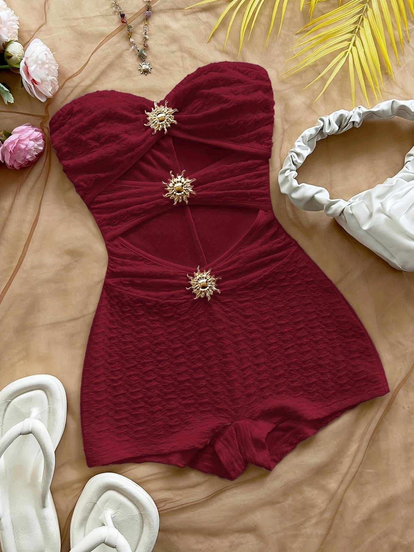 Damen Vintage Badeanzug mit Leopardenmuster und Cut-Outs – Retro Einteiler für Strand & Pool