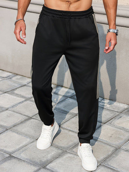 Herren Jogginghose mit Seitlicher Streifen-Optik für Sport und Freizeit