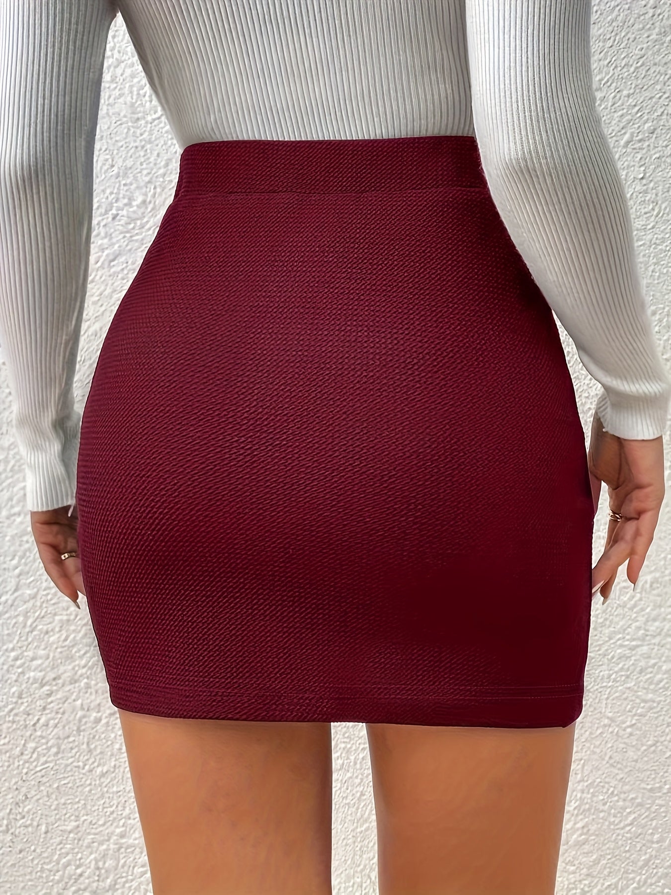 Damen Minirock Elegant Modern mit Wickeloptik – Perfekt für Büro und Freizeit