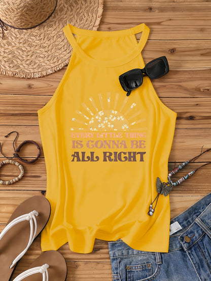 Damen Tanktop im Boho-Stil mit Spruch für Sommer & Freizeit