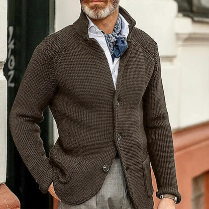 Herren Strickjacke mit Knopfleiste – Eleganter Freizeit-Look für Alltag & Büro