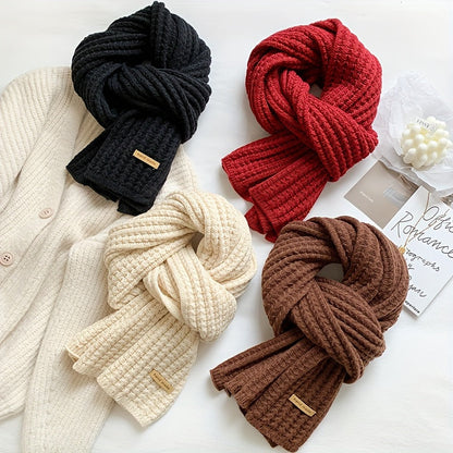 Unisex Gerippter Strickschal Warmer Winterschal mit 'Hand Made' Etikett