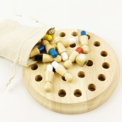 Gedächtnisspiel Holz Memory Match Stick Schach für Kinder ab 3 Jahren – Lernspiel zur Förderung von Farben- und Formenverständnis