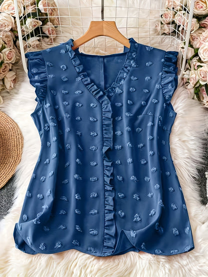 Damen Bluse Elegant mit Volants und Rüschenärmeln – Perfekt für Freizeit & Büro