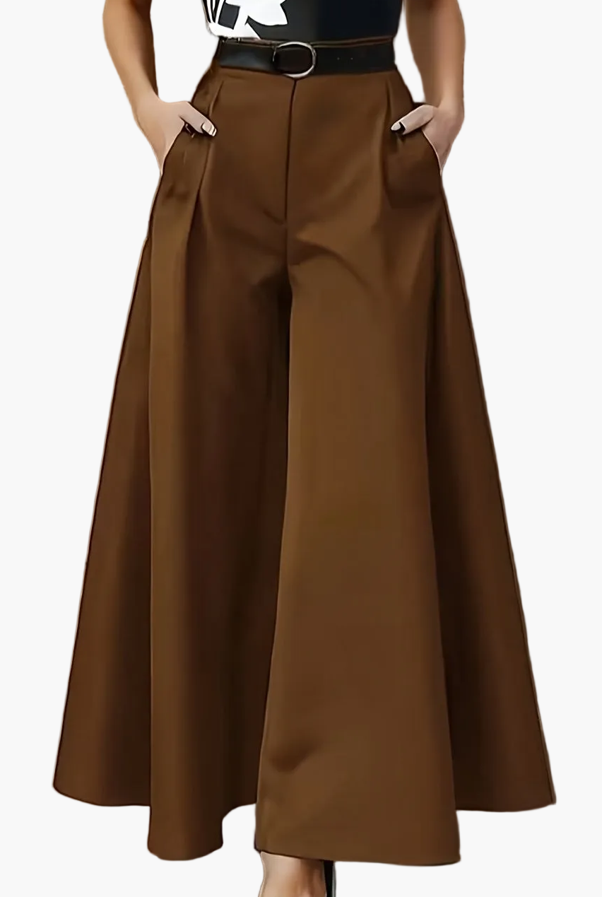 Damen Weitbeinige Palazzo-Hose Eleganter High-Waist Business & Abend-Look