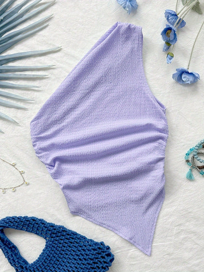 Damen Asymmetrisches Freizeit-Top mit Blumenmuster – Elegantes Sommer Oberteil für Alltag & Urlaub