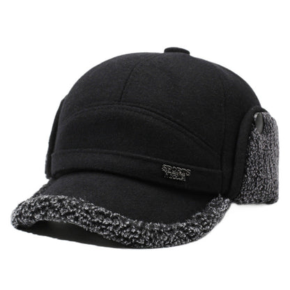 Wintermütze Herren mit Ohrenklappen Baseball Kappe Warm Weiches Futter