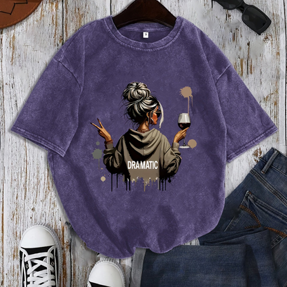 Damen Oversize T-Shirt mit Statement-Print 'Dramatic', lässiger Style, Streetwear