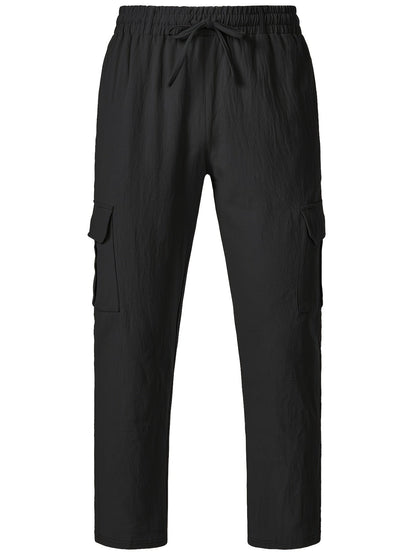 Herren Cargo-Loungehose mit weitem Bein und Kordelzug – Freizeit- und Strandstil