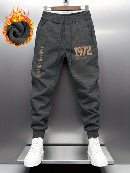 Herren Winter Jogginghose Fleece Gefütterte Sporthose mit Kordelzug "1972 Limited Edition"