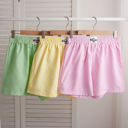 Damen Pyjama Shorts Set mit Streifenmuster – Bequeme Freizeitshorts für Zuhause und Schlaf