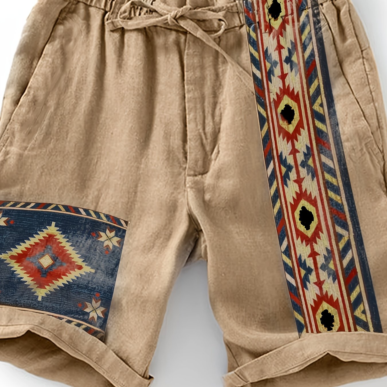 Herren Ethno-Shorts mit geometrischem Muster – Freizeit & Urlaub, moderner Look