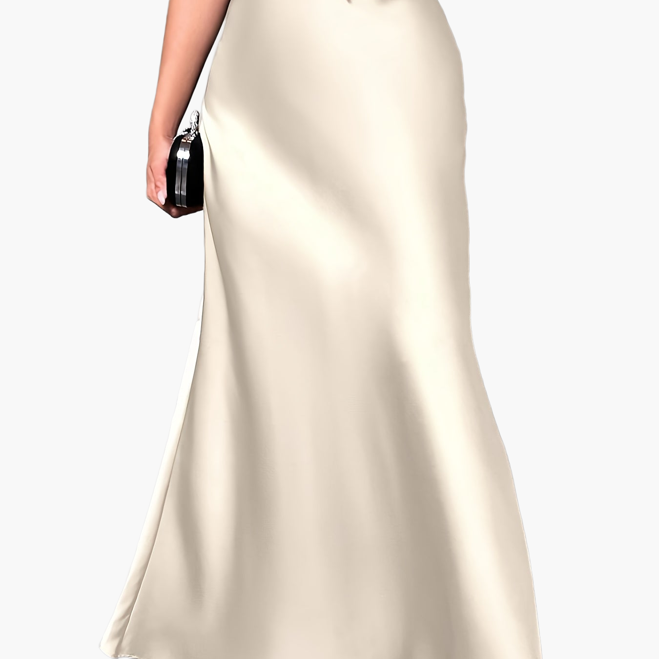 Damen Maxirock Elegant Satin Look Abendmode Festlich