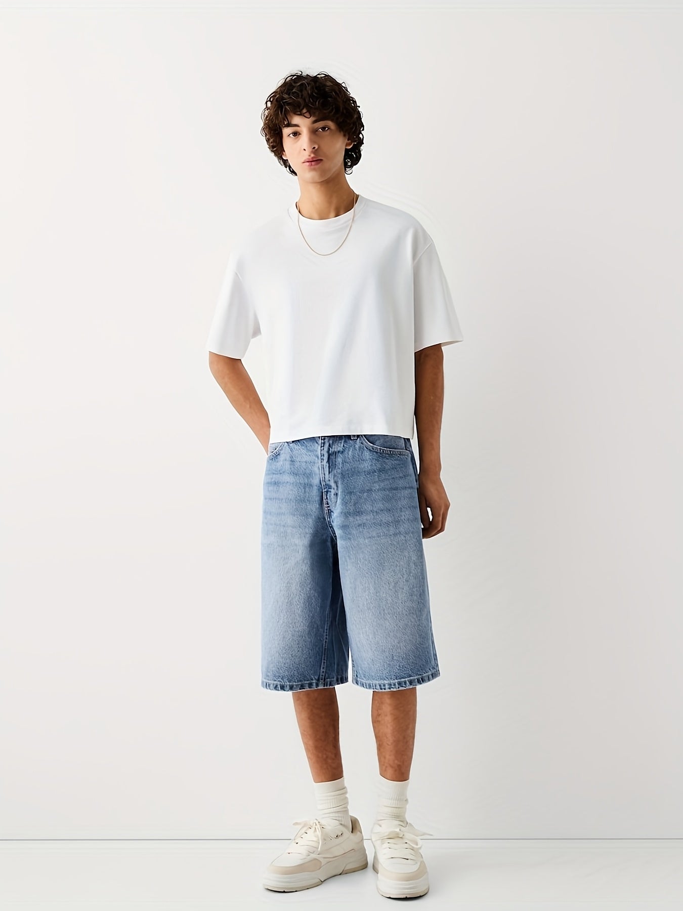 Herren Loose Fit Jeans-Bermuda Shorts – Lässiger Streetwear-Style für Alltag & Freizeit