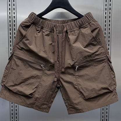 Herren Utility Cargo Shorts mit großen Taschen und Zippern – Funktionale Freizeitshorts