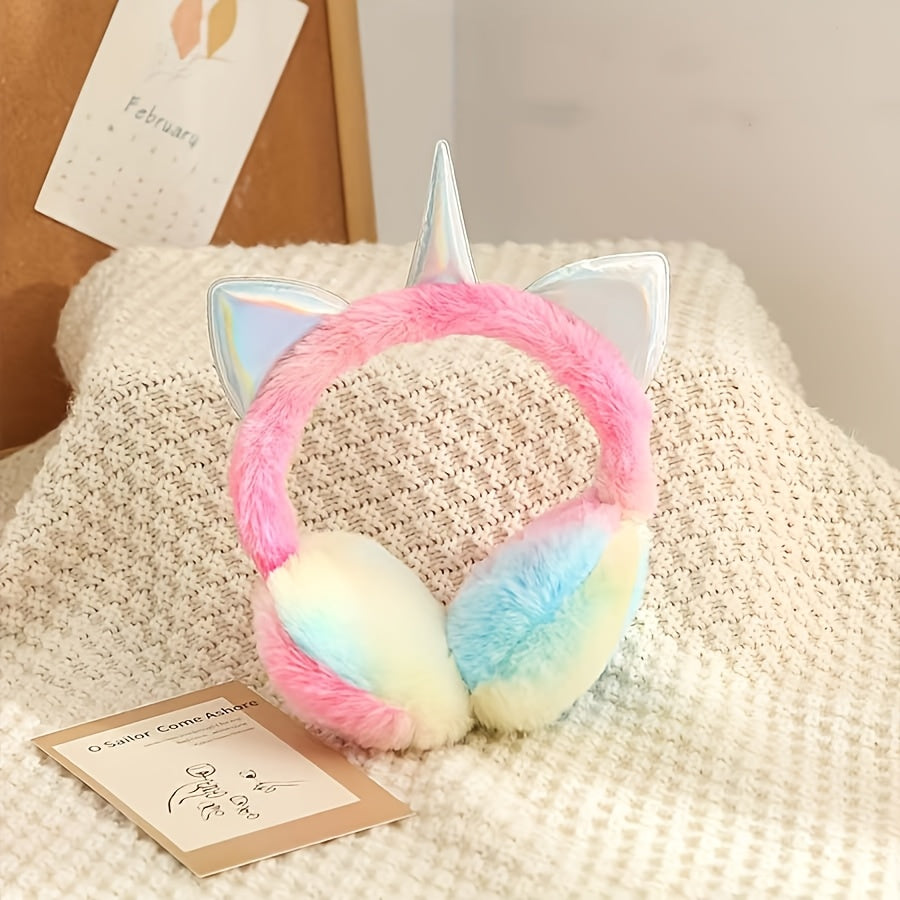 Bunte Einhorn Ohrenschützer für Kinder & Erwachsene, Weich & Flauschig