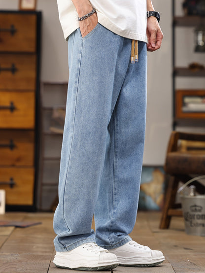 Herren Relaxed Fit Jeans Jogginghose – Modischer Freizeit-Look mit Kordelzug