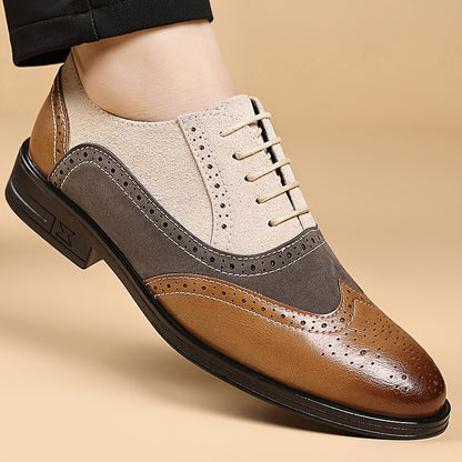 Herren Business Casual Brogue Schuhe – Klassische Schnürschuhe für Alltag & Büro