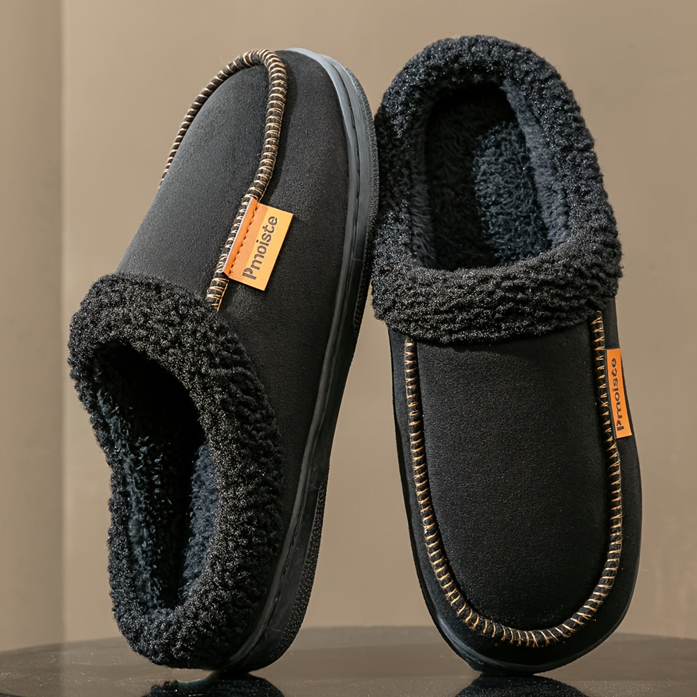Unisex Winter Hausschuhe mit weichem Futter, rutschfester Sohle und Ziernaht
