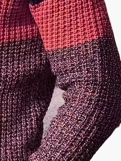 Herren Strickpullover mit Streifenmuster und Stehkragen – Stilvoller Freizeitpullover mit Zipper für Alltag und Büro
