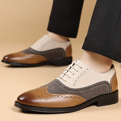 Herren Business Casual Brogue Schuhe – Klassische Schnürschuhe für Alltag & Büro