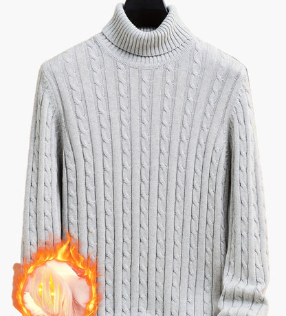 Herren Strickpullover mit Zopfmuster – Rollkragen, stilvoll & bequem, ideal für Freizeit und Alltag