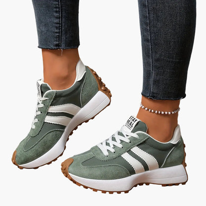 Damen Retro-Sneaker für Alltag und Freizeit – Stilvolle Low-Top Turnschuhe mit Streifen-Design