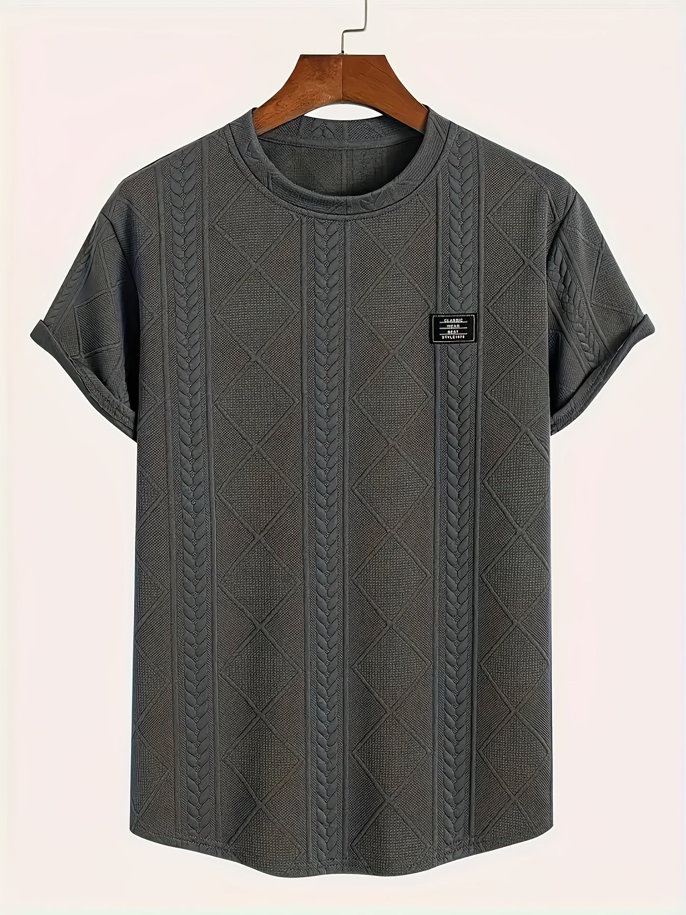Herren T-Shirt im Strickmuster-Look – Freizeit, modisch, Sommer