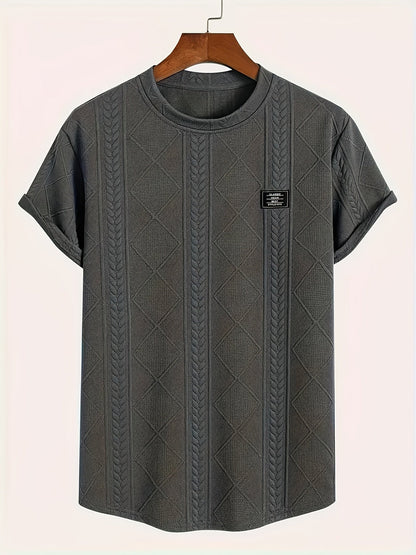 Herren T-Shirt im Strickmuster-Look – Freizeit, modisch, Sommer