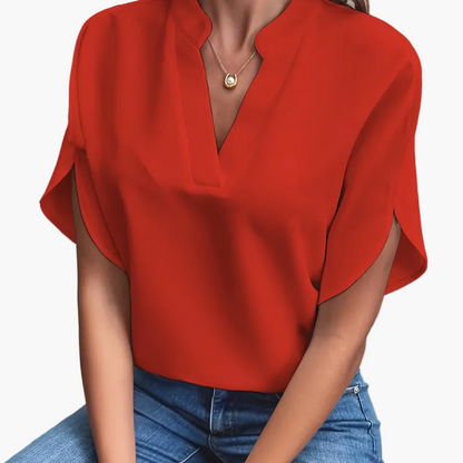 Damen Sommerbluse mit V-Ausschnitt – Luftig, Modern & Vielseitig für Alltag und Freizeit