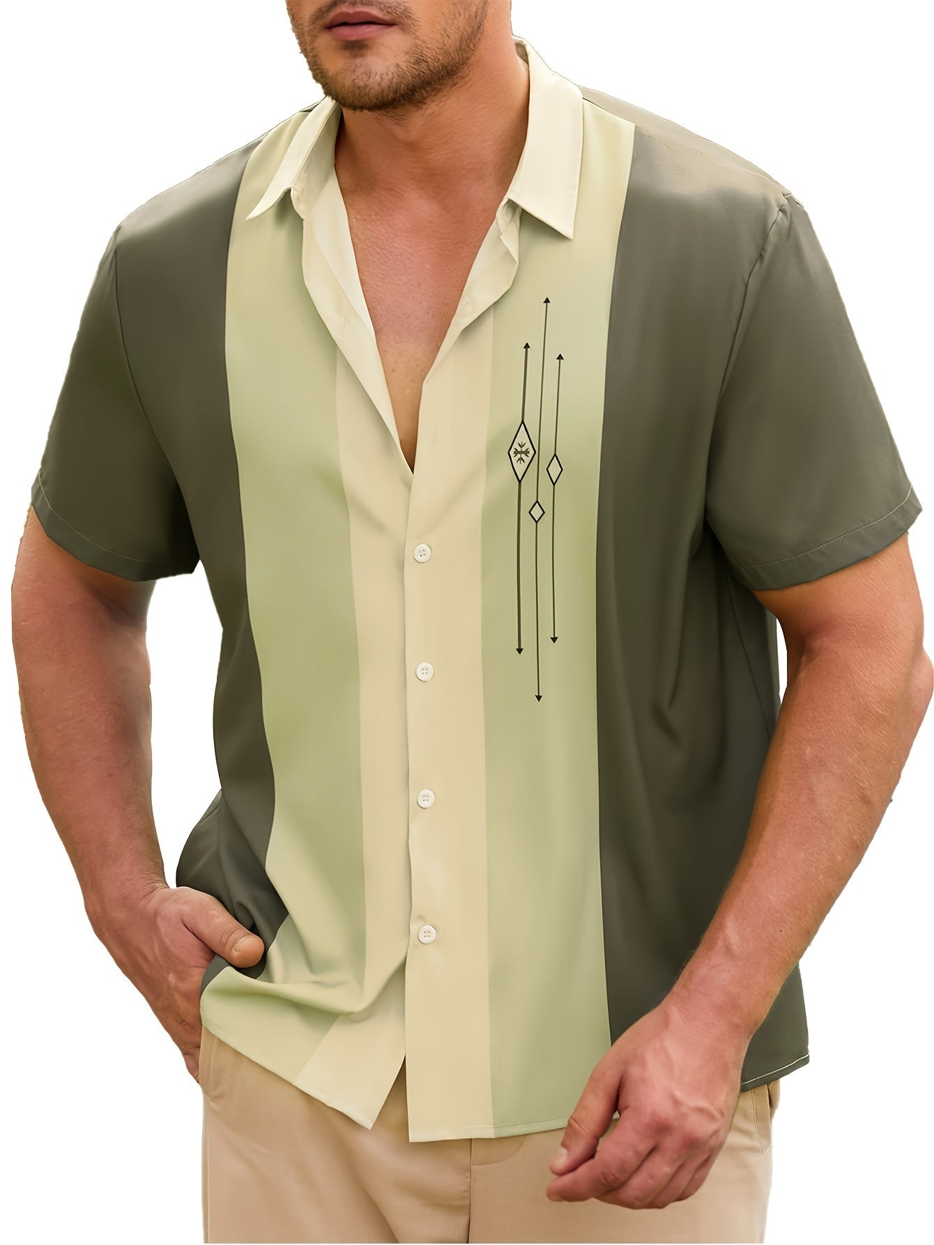 Herren Bowlinghemd im Retro-Stil für Freizeit und Sommer