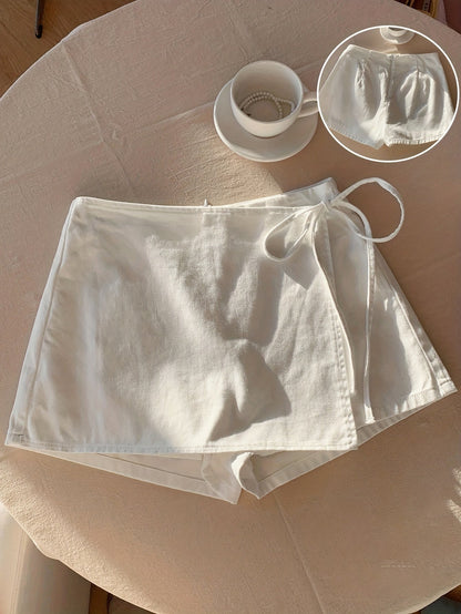 Damen Wickel Skort – Eleganter Minirock mit Shorts, Stilvoll für Strand und Freizeit