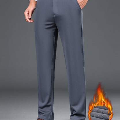 Herren Winterhose Business-Casual mit weichem Futter Grau