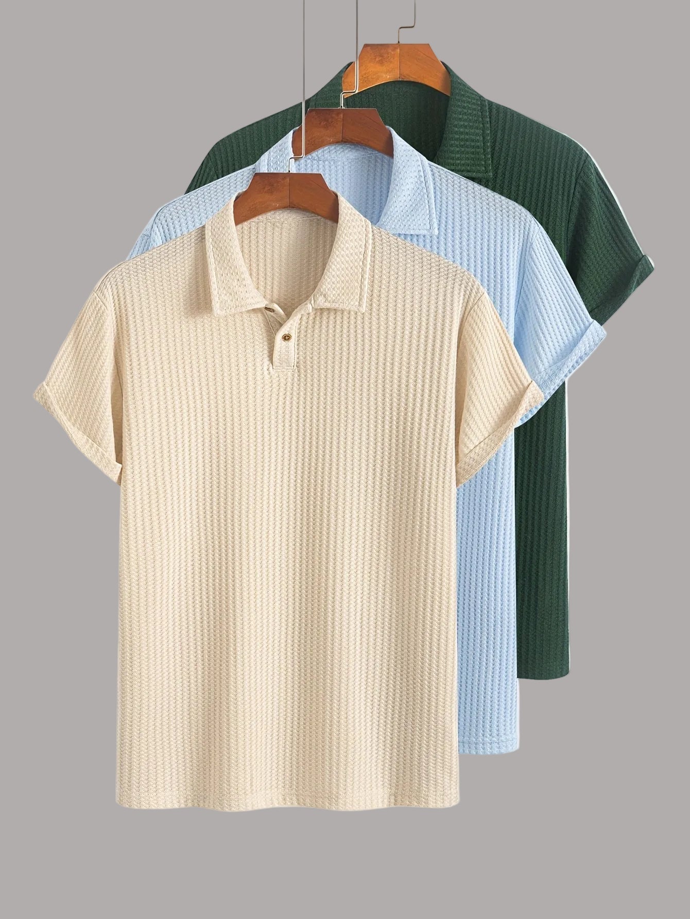 Herren Poloshirt Set Kurzarm – Klassischer Stil mit Modernem Strukturmuster, Vielseitig für Büro & Freizeit