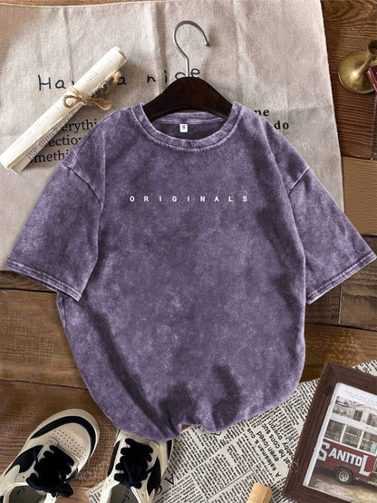 Damen Freizeit T-Shirt mit Print und High-Waist Jeansshorts – Urbaner Sommer-Look