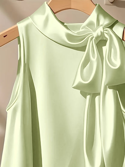 Damen Elegantes ärmelloses Oberteil mit Schleifendetail für festliche Anlässe