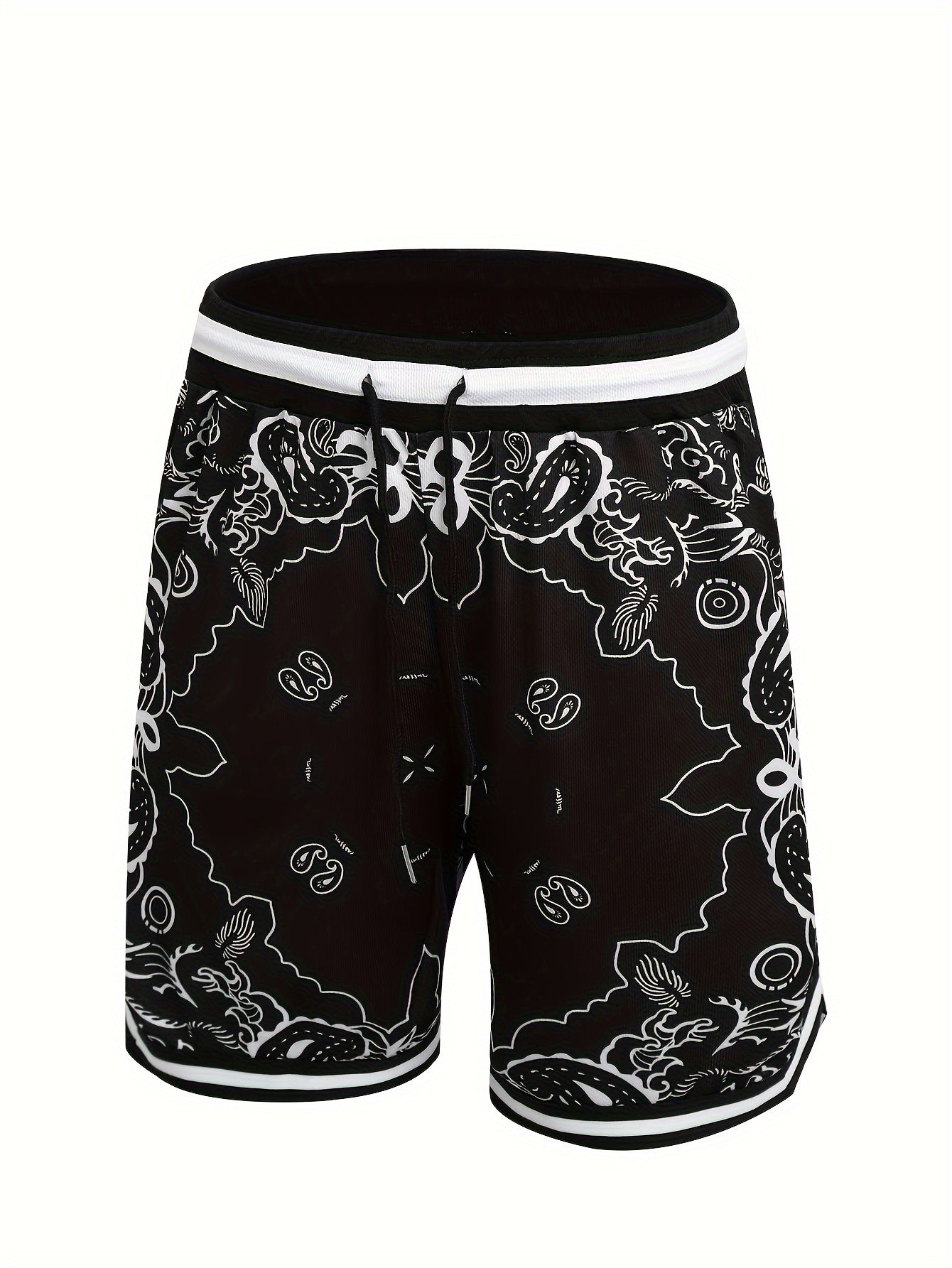Herren Bandana-Print Basketball Shorts Sport Streetwear Freizeit