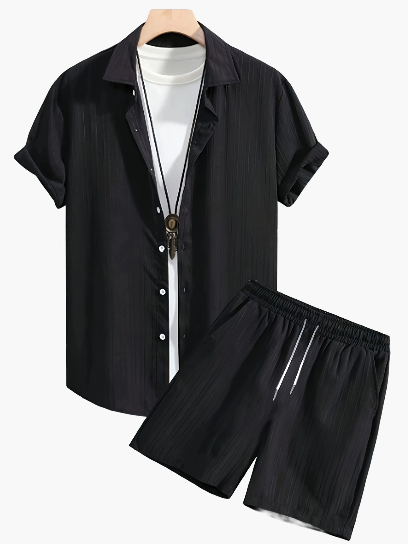 Herren Sommer Freizeit Set – Kurzarm Hemd & Shorts – Stilvolles, Lockeres Outfit für Alltag & Urlaub