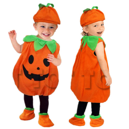 Kinder Kürbis Kostüm – Lustiges Halloween-Outfit für Jungen und Mädchen