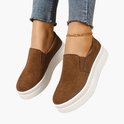 Damen Slip-On Plateau-Sneaker für Alltag und Freizeit – Bequeme Penny Loafer