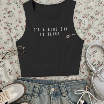 Damen Cropped Tanktop mit Print – Moderner Freizeit-Look für Tanzliebhaberinnen