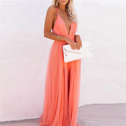 Heidi – Elegantes Orangefarbenes Trägerkleid aus Gaze